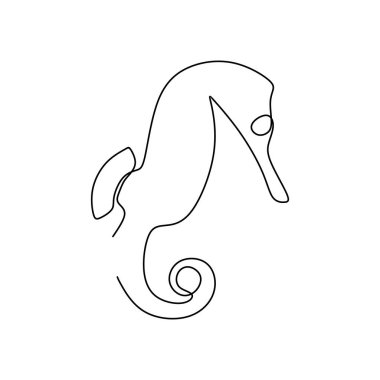 deniz atı minimalist tasarım bir çizgi çizme