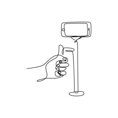 sürekli çizgi çizme stick selfie için.