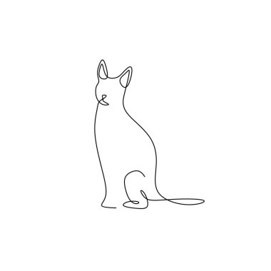 minimalist kedi hayvanların sürekli çizgi çizme.