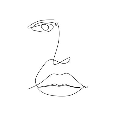 Continuous line drawings of beautiful model faces. vector Continuous line drawings of beautiful model faces. vector