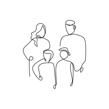 bir ailenin sürekli çizgi çizme.