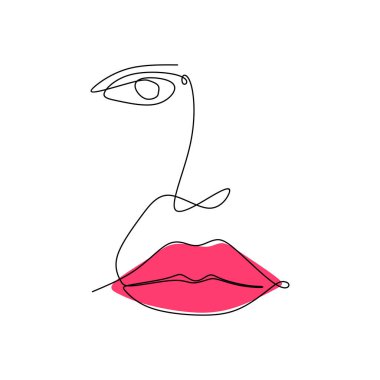 Continuous line drawings of beautiful model faces. vector Continuous line drawings of beautiful model faces. vector