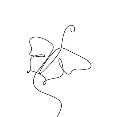 minimalist kelebek hayvanların sürekli bir çizgi resmi.