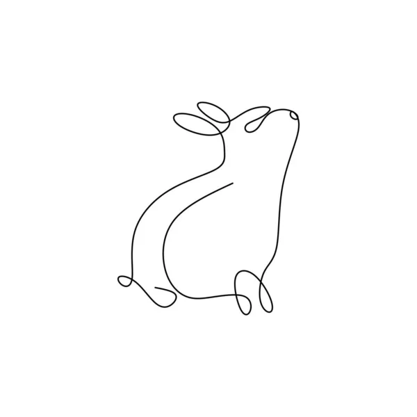 Dibujos de línea mantener en animales de conejo, líneas simples . — Vector de stock