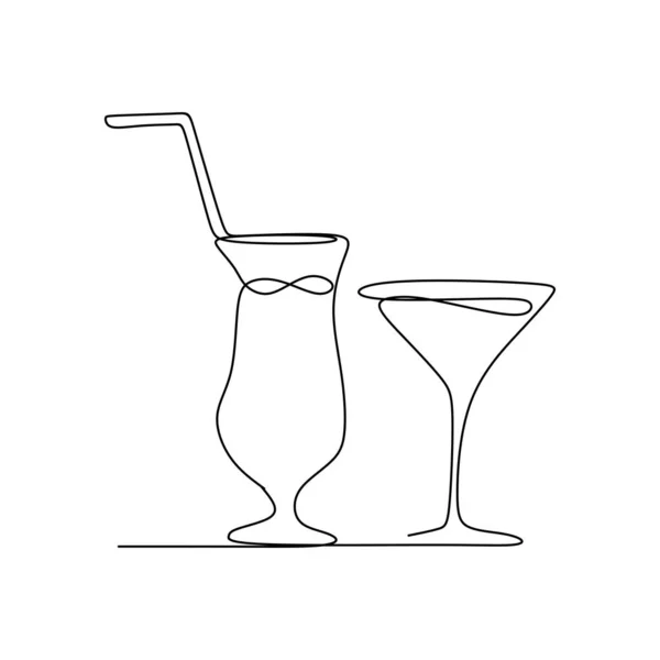 Συνεχή γραμμικό σχέδιο, καλοκαιρινές πορτοκαλί χυμό ποτών. — Διανυσματικό Αρχείο