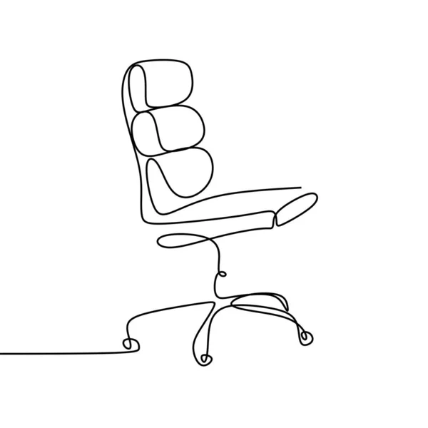 Dibujo en línea continua de la silla de trabajo . — Vector de stock