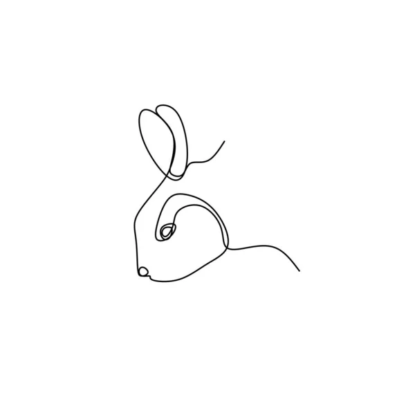 Dibujos de línea mantener en animales de conejo, líneas simples . — Vector de stock