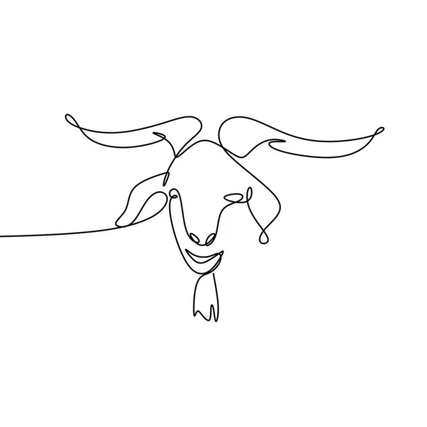 Рисование непрерывной линии овцы . — стоковый вектор