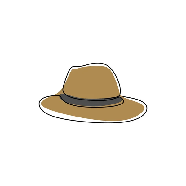 Dessin en ligne continue de chapeaux pour l'été . — Image vectorielle