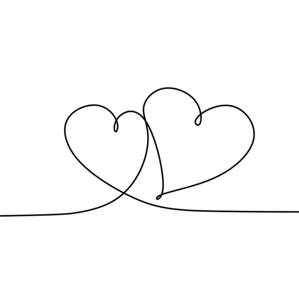 Ciągłego rysowania linii ręce i miłości. — Wektor stockowy