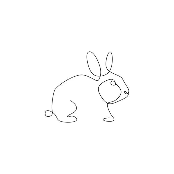 Perokresby dál králík zvířata, jednoduché linie. — Stockový vektor