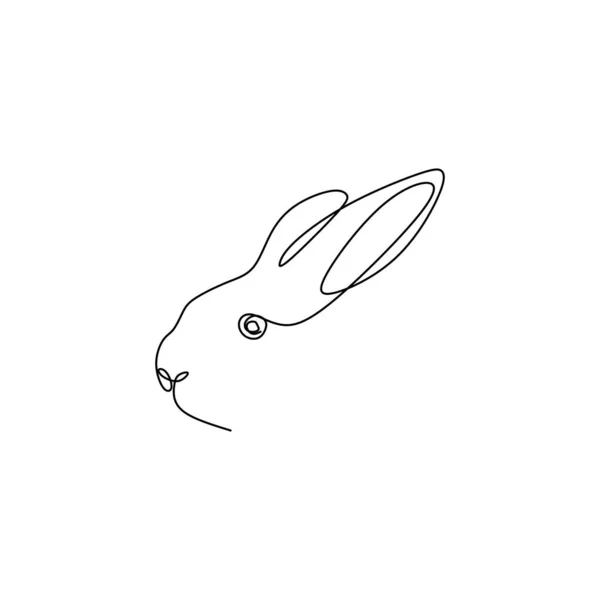 Dessins à la ligne garder sur les animaux de lapin, lignes simples . — Image vectorielle