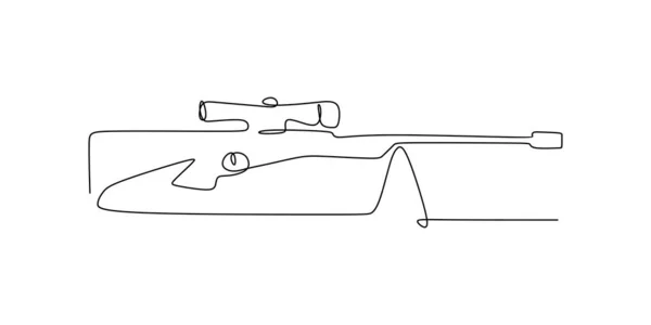 Folyamatos vonalas rajz szerszám mesterlövész lövés. — Stock Vector