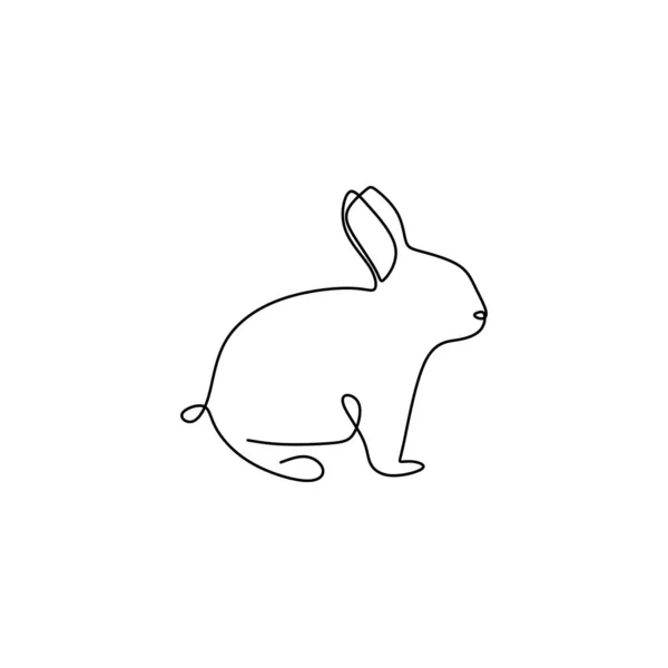 ウサギ動物、シンプルなラインに線画を維持します。. — ストックベクタ