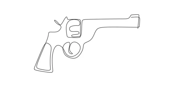 Desenho de linha contínua de arma . — Vetor de Stock