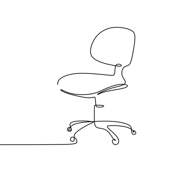 Dessin en ligne continu de la chaise de travail . — Image vectorielle