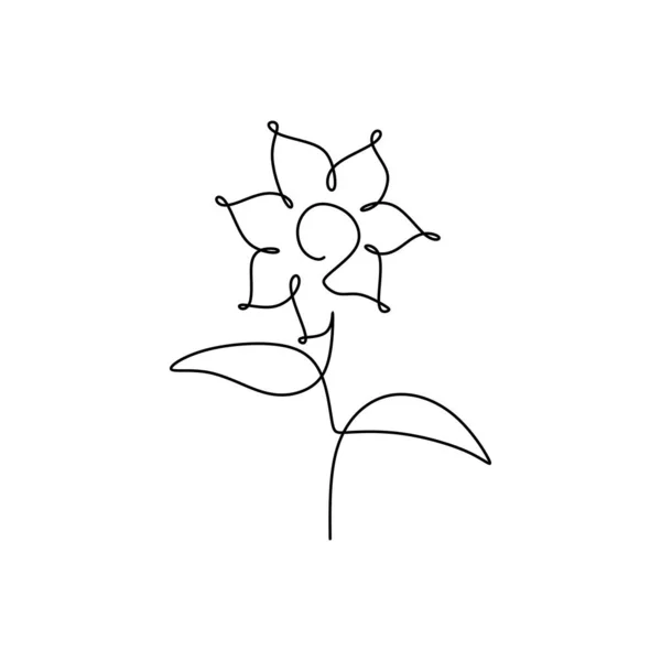 Dessin en ligne continue de belles fleurs . — Image vectorielle