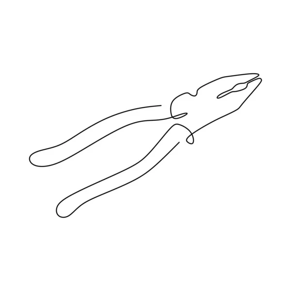 Desenho de linha contínua de ferramentas de trabalho para fixação . —  Vetores de Stock