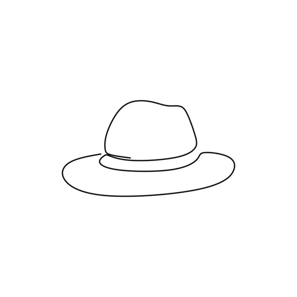 Dessin en ligne continue de chapeaux pour l'été . — Image vectorielle