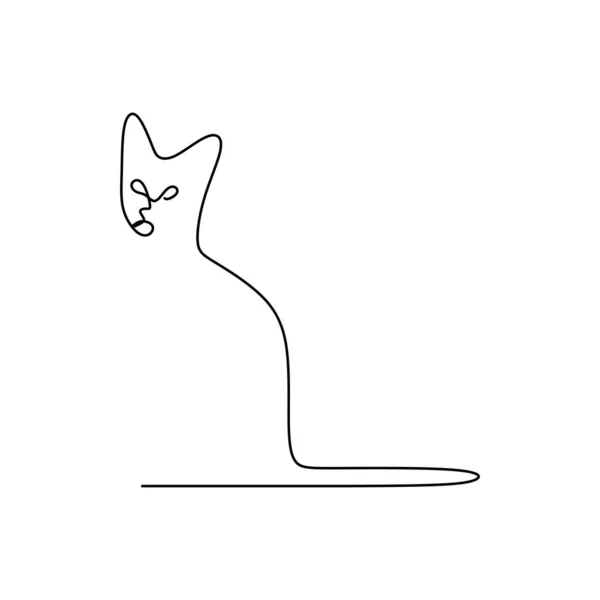 Continuous line drawing of minimalist cat animals. — Stock Vector