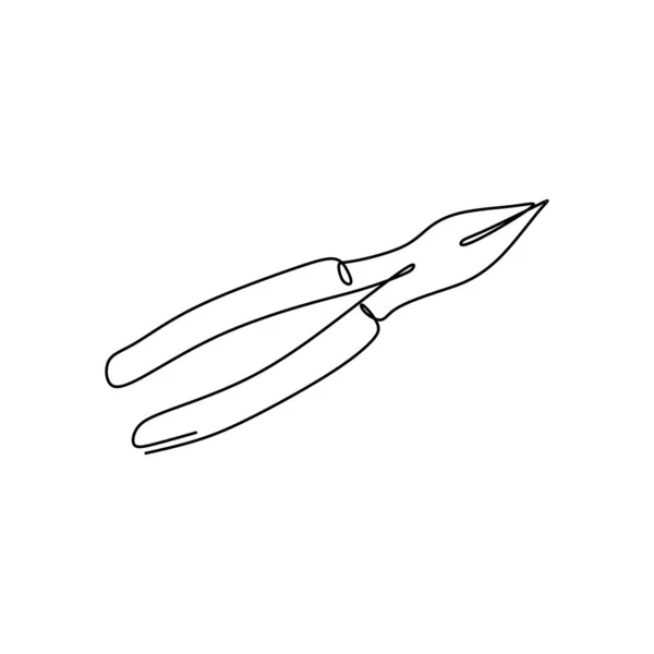 Continu lijntekening voor werk tools voor klemmen. — Stockvector