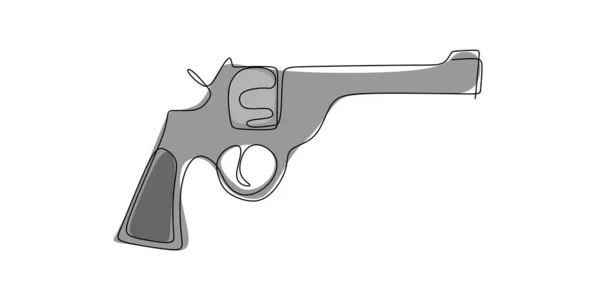 Ferramenta de desenho de linha contínua para atirar uma arma . — Vetor de Stock