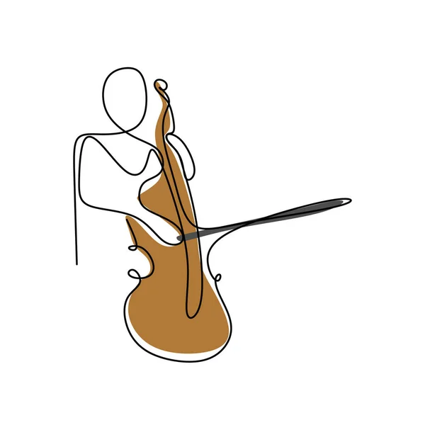 Dibujo Línea Continua Instrumento Jazz — Vector de stock