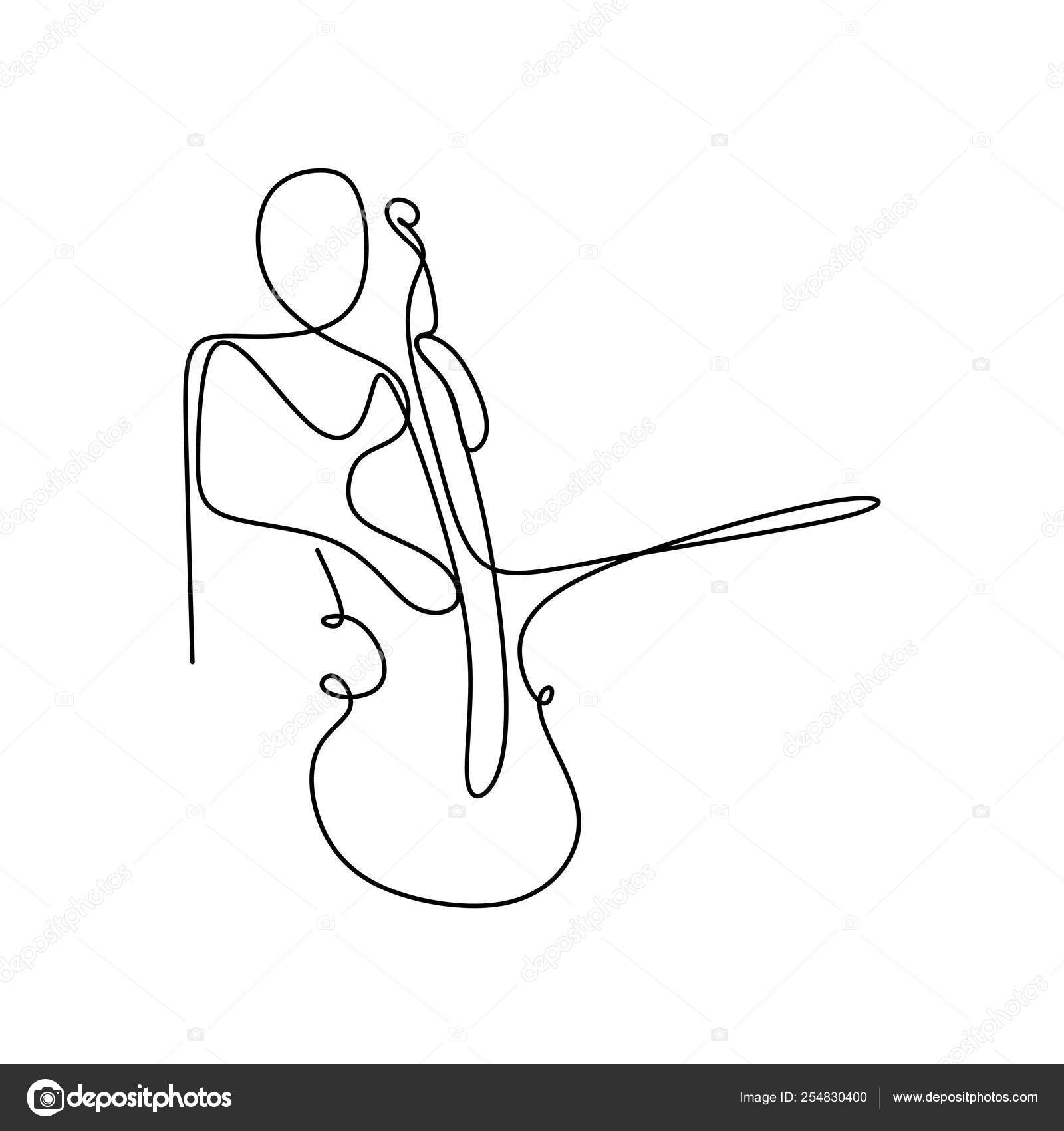 Continuous Line Drawing Jazz Instrument Stock Vector by ©ngupakarti ...