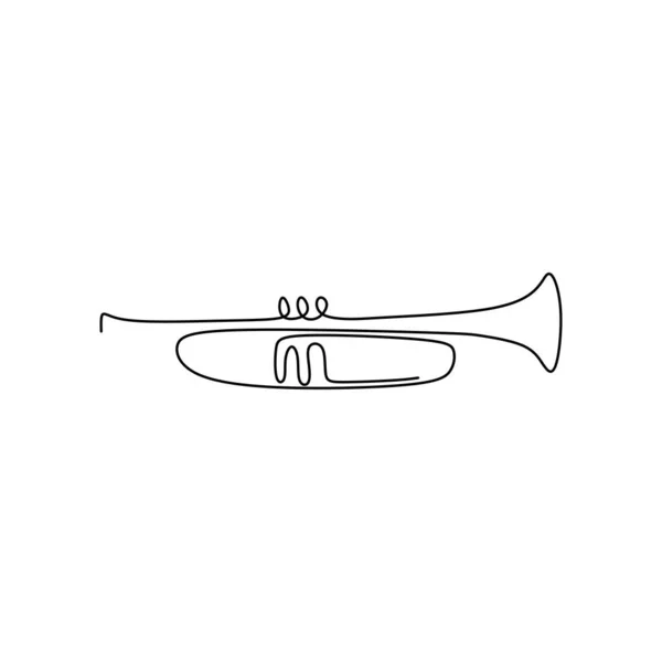 Desenho Linha Contínua Instrumento Jazz — Vetor de Stock