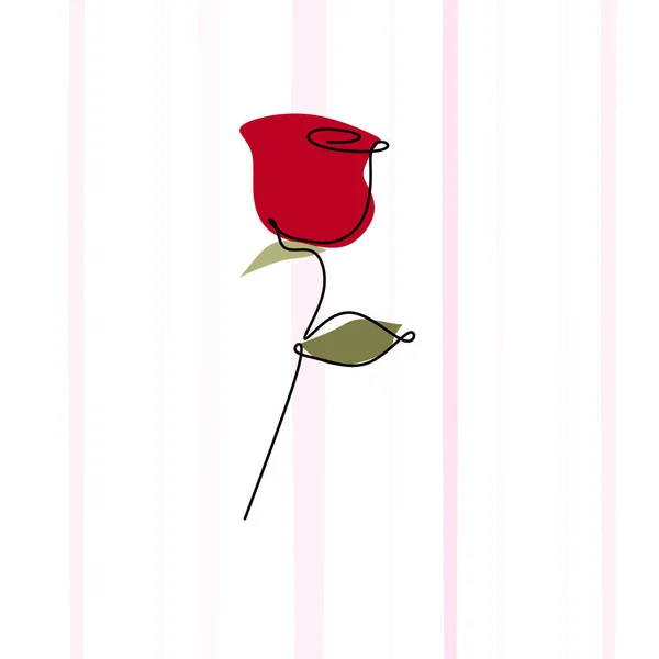 Dibujo Continuo Una Rosa — Archivo Imágenes Vectoriales