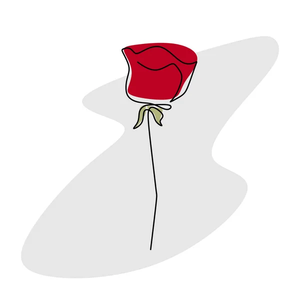 Ciągły Rysunek Linii Róży — Wektor stockowy