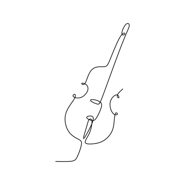 Dibujo Línea Continua Instrumento Jazz — Vector de stock