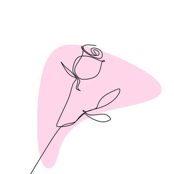 Desenho Linha Contínuo Uma Rosa —  Vetores de Stock