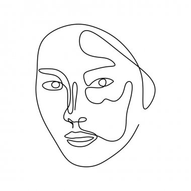 Kadınlar soyut ve sürekli bir sanat çizimiyle karşı karşıya