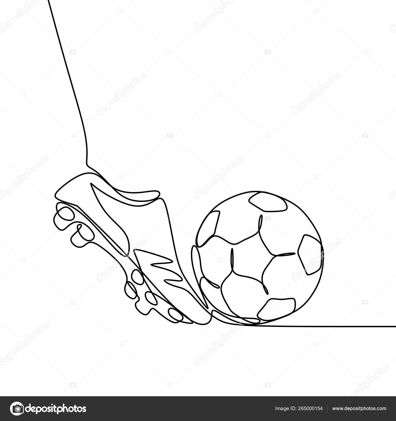 Illustration Couleur D'un Joueur De Football Avec Un Ballon Un Joueur De  Football Frappe Un Ballon Un Jeu De Sport Isolé Sur Fond Blanc Graphiques  Vectoriels