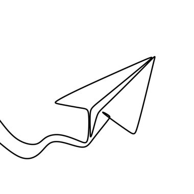 Kağıt düzlem sürekli bir çizgi çizim