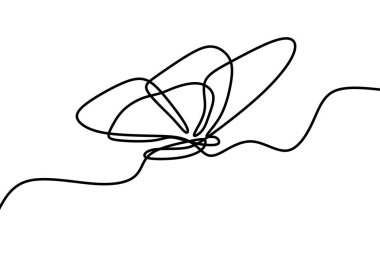 Kelebek bir sürekli çizgi çizim minimalizm tasarım