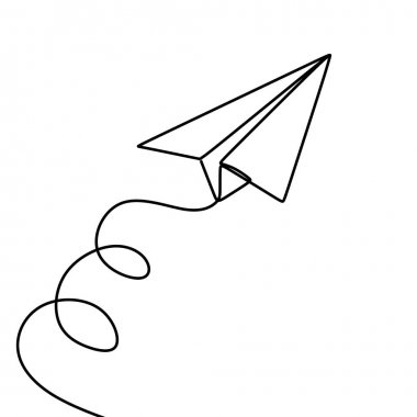 Kağıt düzlem sürekli bir çizgi çizim