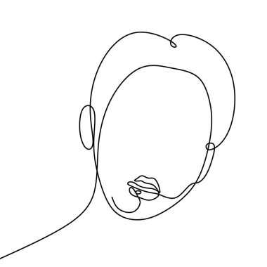 Kız yüz sürekli çizgi çizim