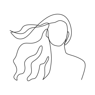 One line drawing of women vector illustration continuous artistic hand drawn isolated on white background clipart