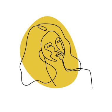 Kız minimalist tasarım sürekli çizgi çizim