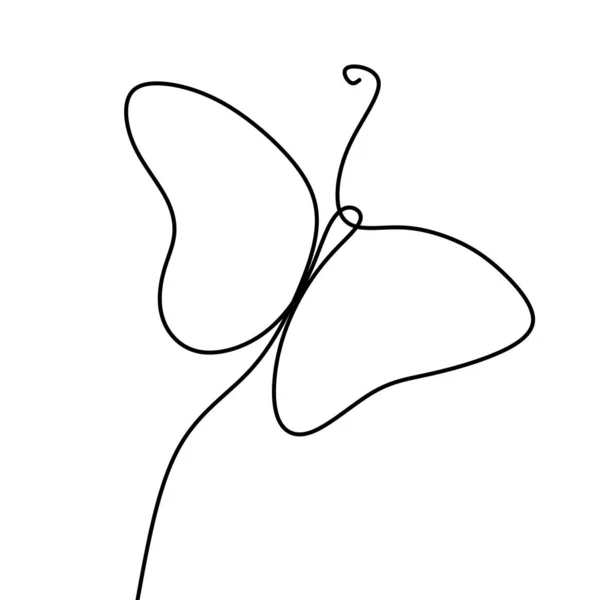 Einfacher Schmetterling Ständige Linienziehung Vektor Illustration Minimalistisches Design — Stockvektor