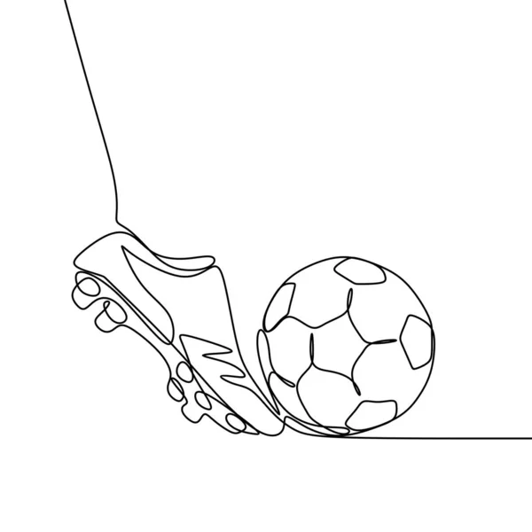 Juego Fútbol Línea Continua Dibujo Diseño Minimalista Sobre Fondo Blanco — Archivo Imágenes Vectoriales