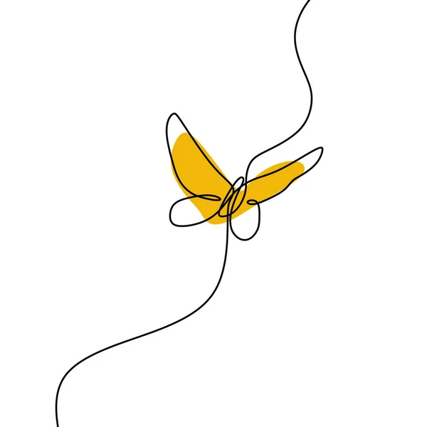 Simple Butterfly Continuous Line Drawing Vector Illustration Minimalist Design — Stock Vector