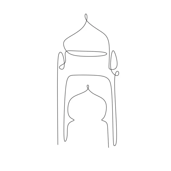 Рамадан Один Безперервний Лінії Креслення Ліхтар — стоковий вектор
