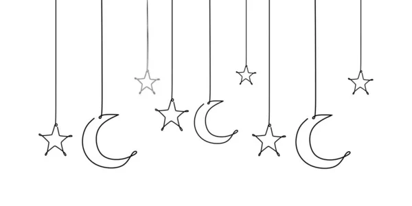Decorative Template Design Ramadan Stars Moon Lantern — Stock Vector