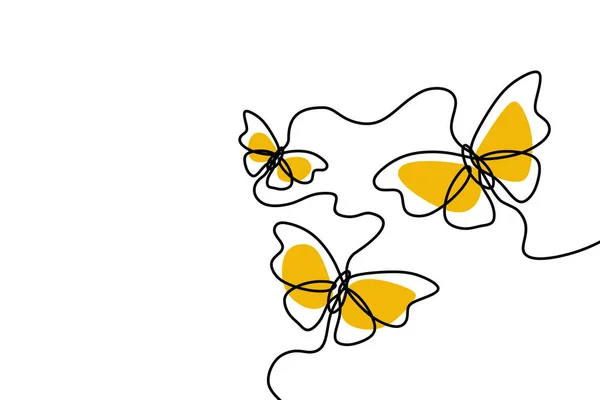 Dekorative Schmetterling Eine Linienzeichnung — Stockvektor