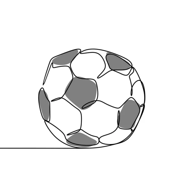 Juego Fútbol Línea Continua Dibujo Diseño Minimalista Sobre Fondo Blanco — Vector de stock