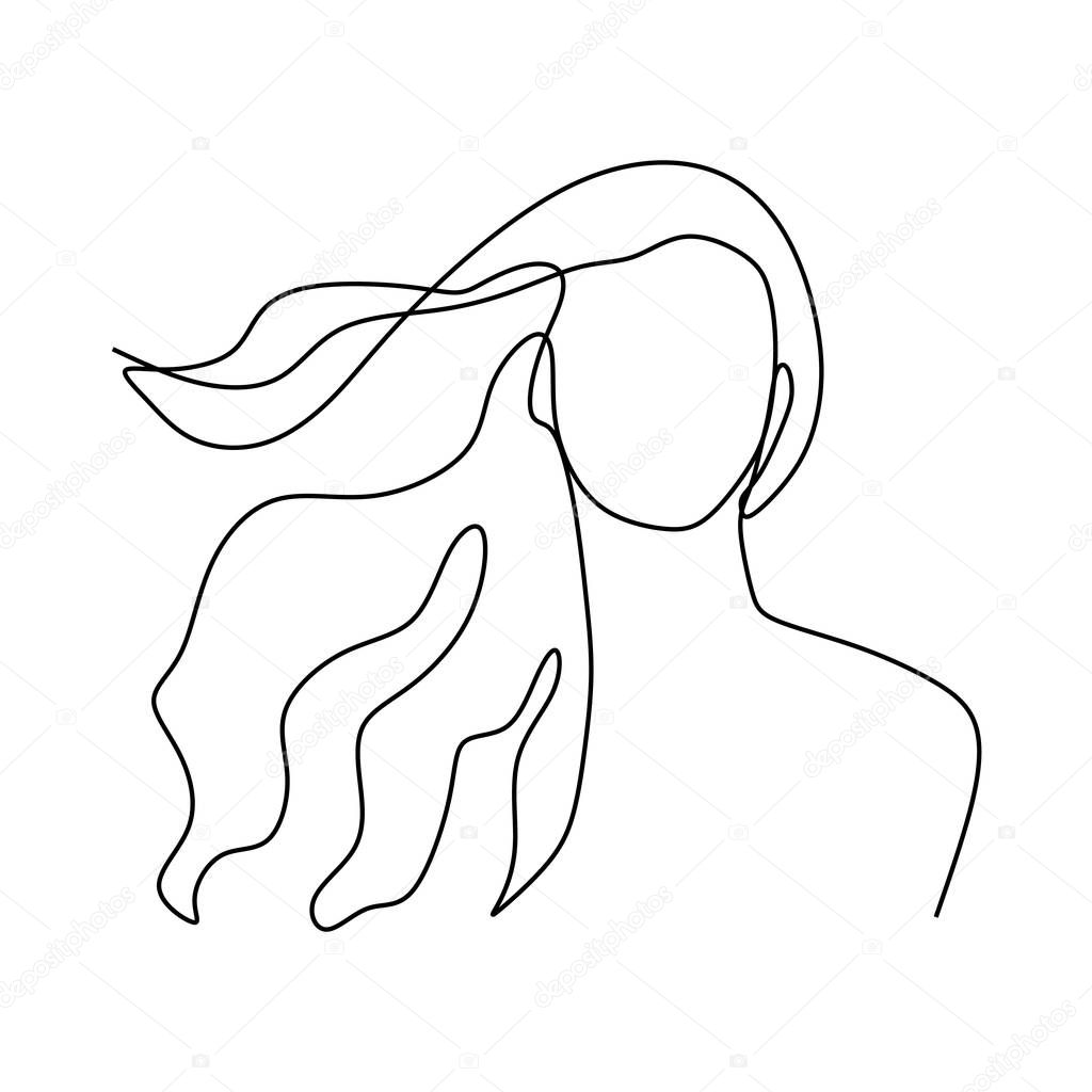 One line drawing of women vector illustration continuous artistic hand drawn isolated on white background