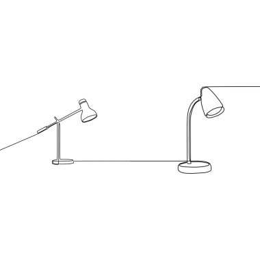 Beyaz arka plan vektörü üzerinde izole web tasarımı için lamba simgeleri bir satır Anahat seti